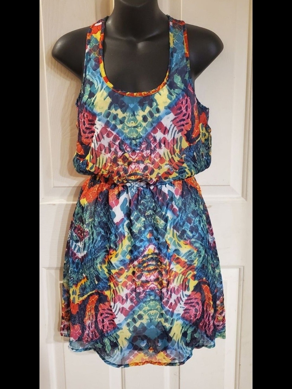 Eyeshadow Multicolor Racerback Printed Summer Dress